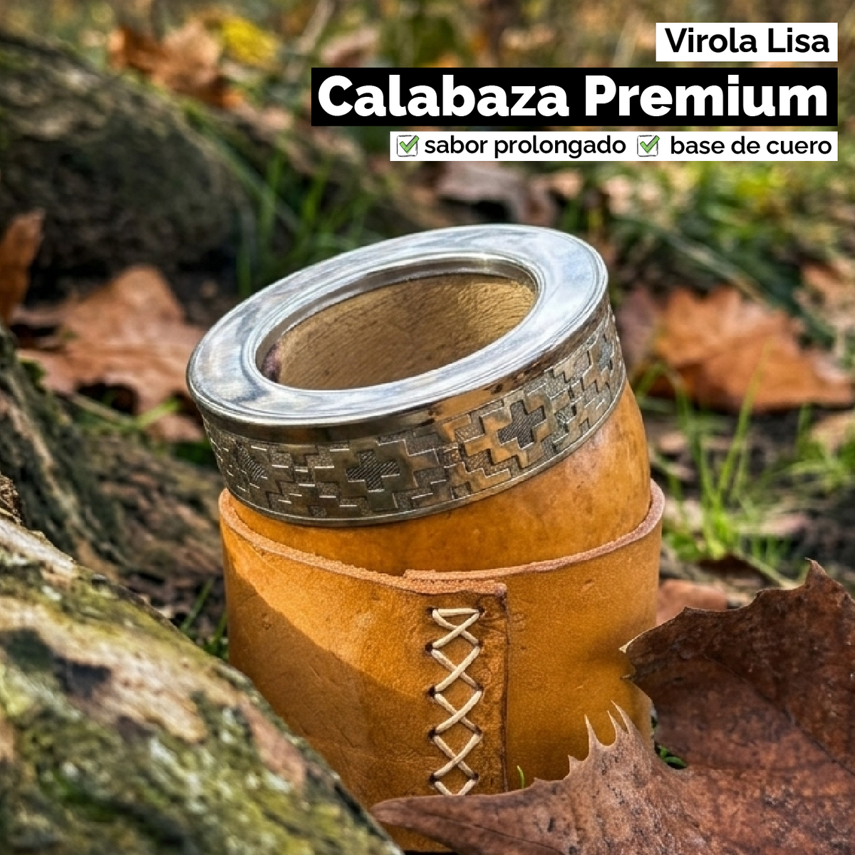 Mate Calabaza Imperial Criollo (con base) - Virola Acero