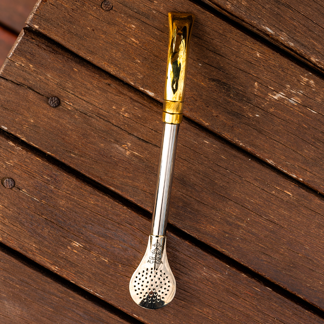 Curved Wide Metal Straw (Bombillon) - Nickel Silver (Alpaca)