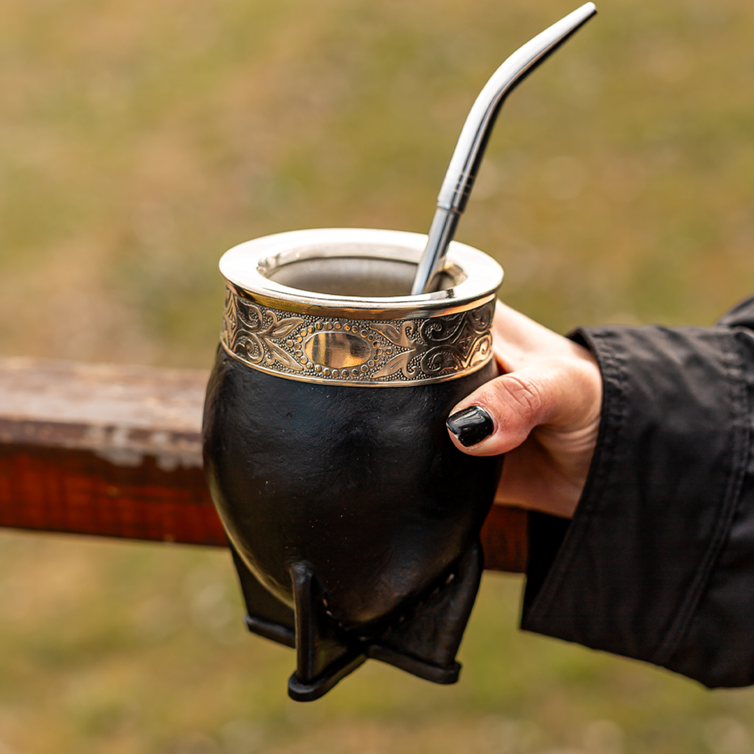 Mate Imperial DELUXE Cincelado Interiror de Acero inox y Virola de