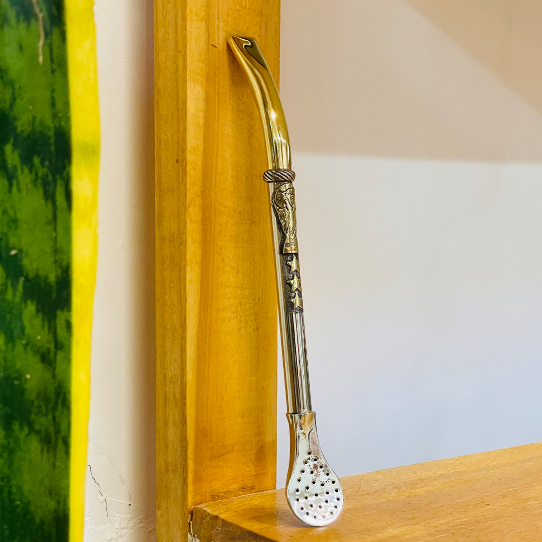 Curved & Chiseled "Champions" Wide Metal Straw (Bombillon) - Nickel Silver (Alpaca)