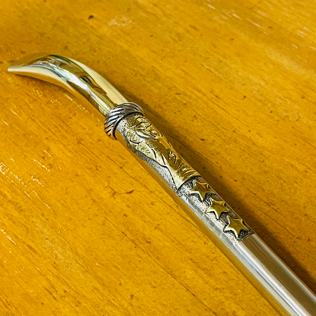 Curved & Chiseled "Champions" Wide Metal Straw (Bombillon) - Nickel Silver (Alpaca)