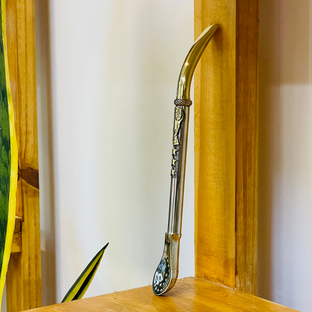 Curved & Chiseled "Champions" Wide Metal Straw (Bombillon) - Nickel Silver (Alpaca)