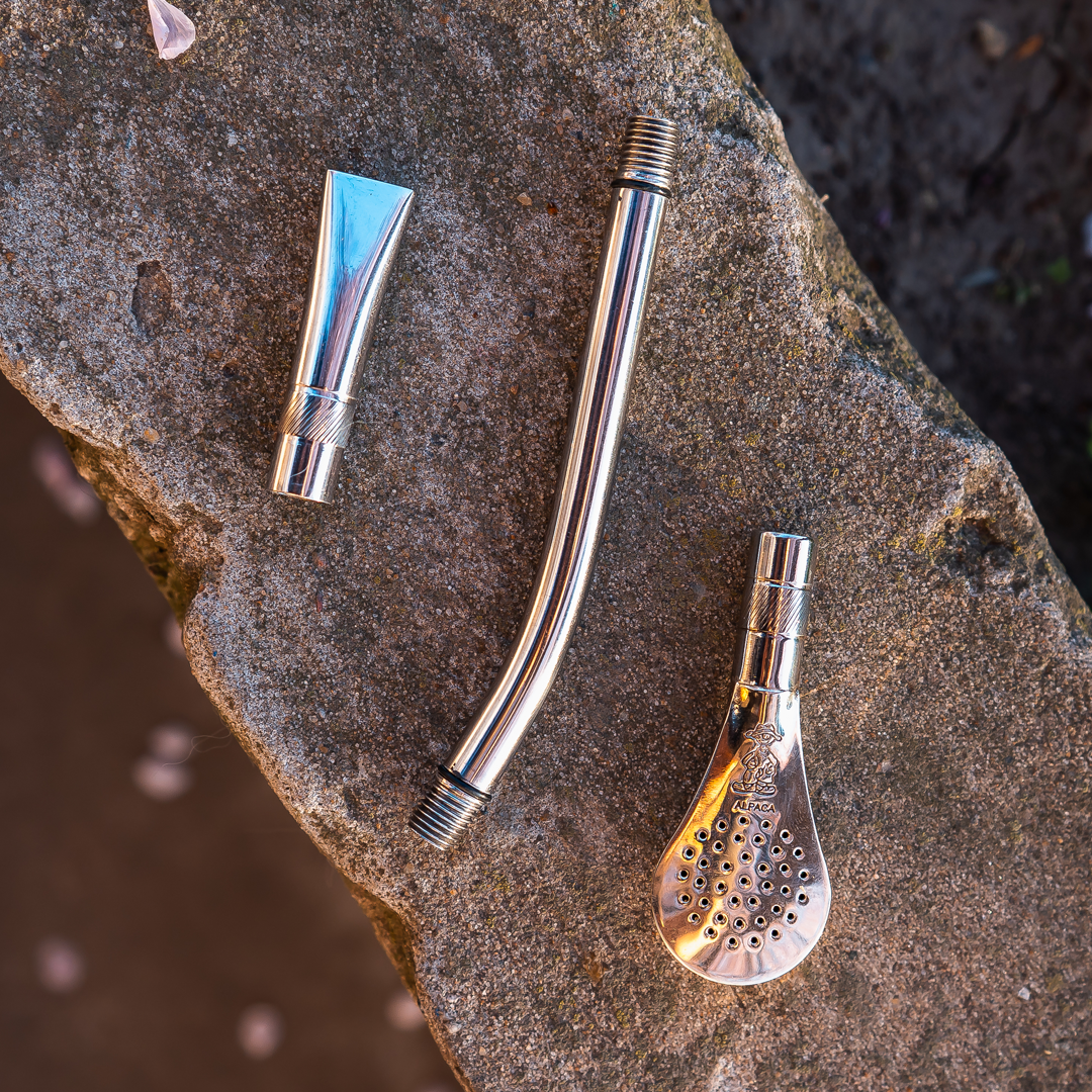 Semi Curved Dismountable Metal Straw (Bombilla) - Nickel Silver (Alpaca)
