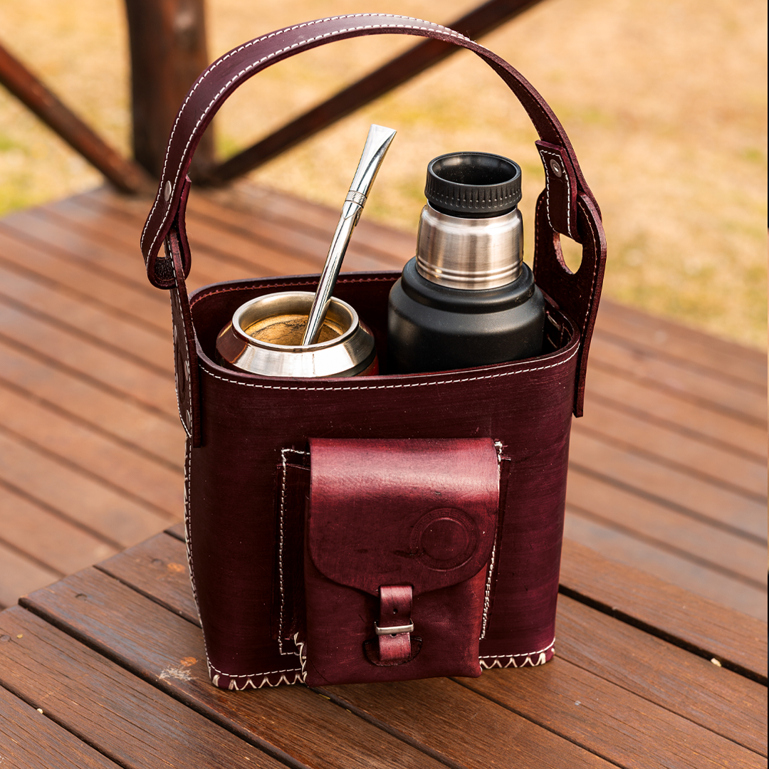 Canasto Matero con Bolsillo - Cuero