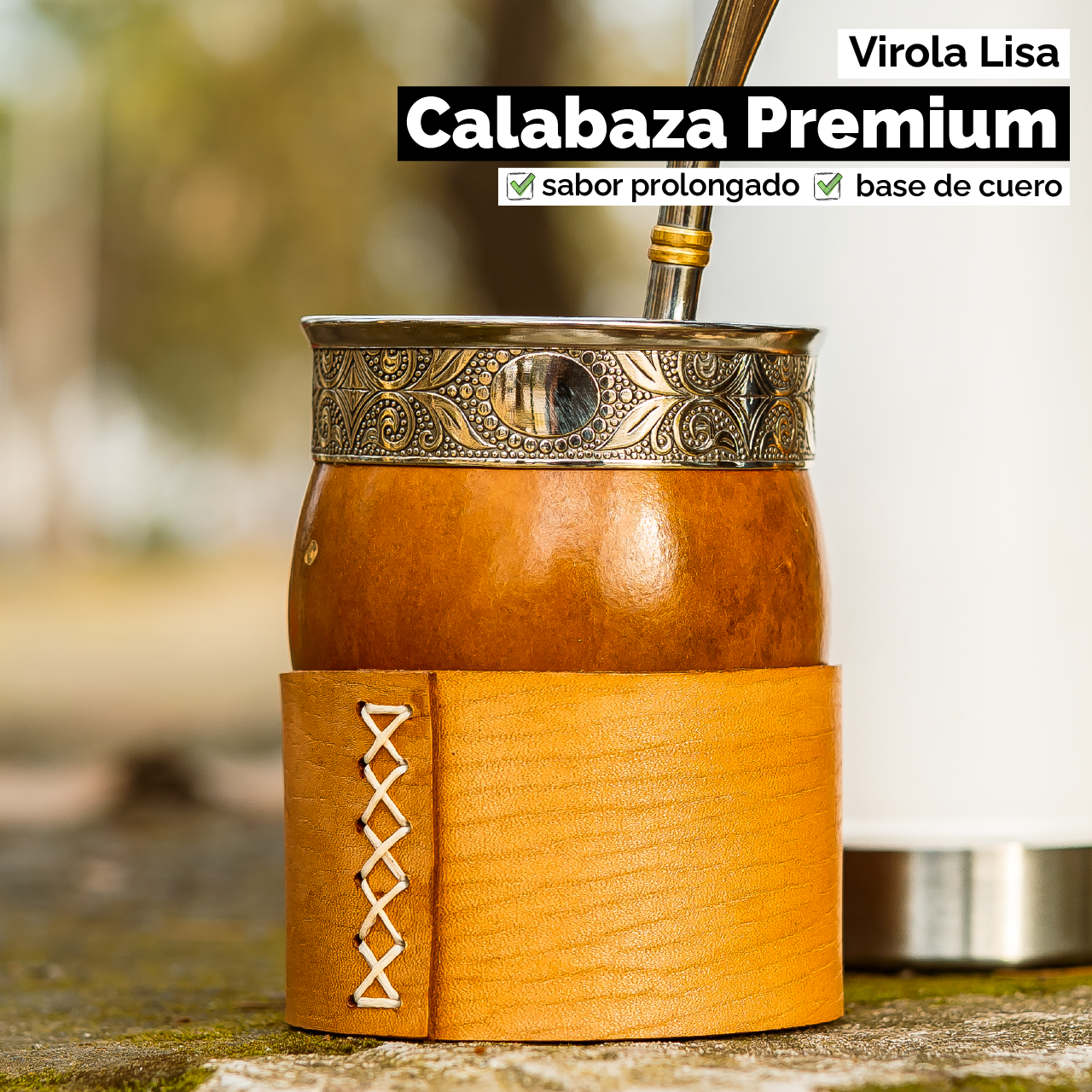 Mate Calabaza Imperial Criollo (con base) - Virola Acero