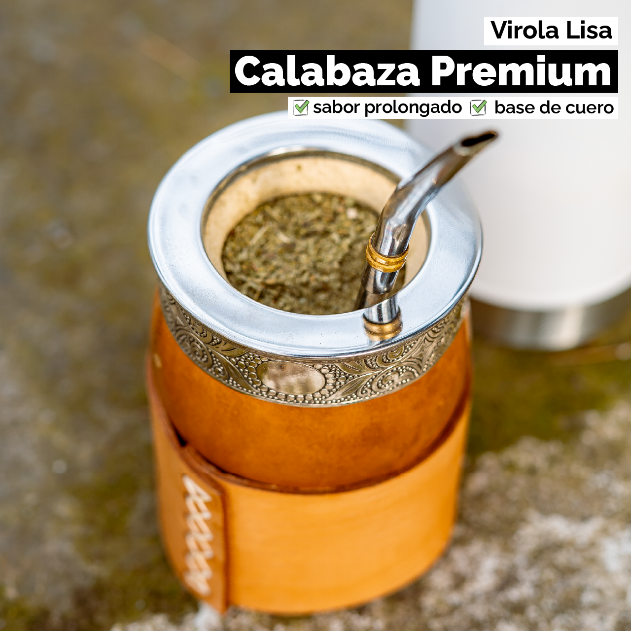 Mate Calabaza Imperial Criollo (con base) - Virola Acero