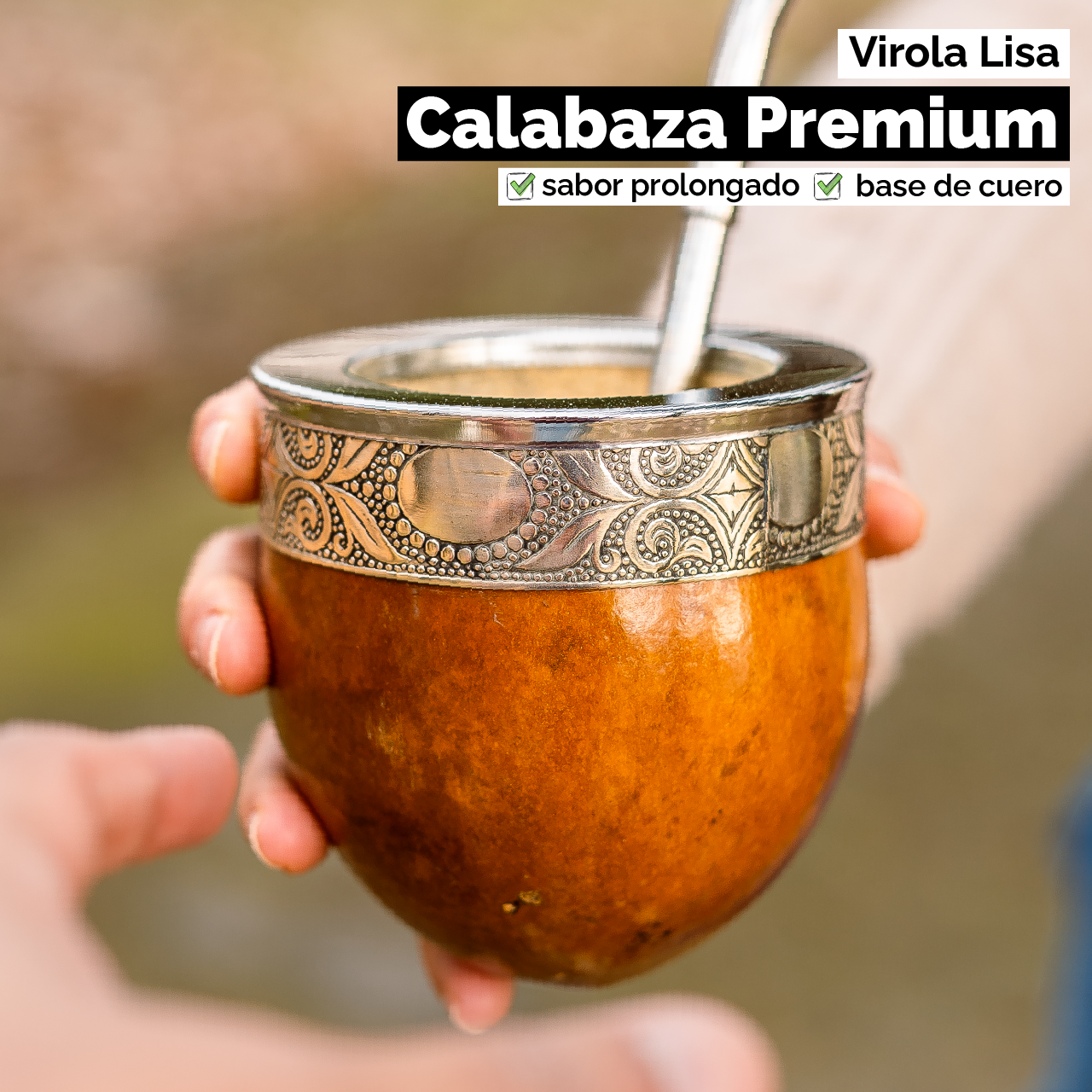 Mate Calabaza Imperial Criollo (con base) - Virola Acero