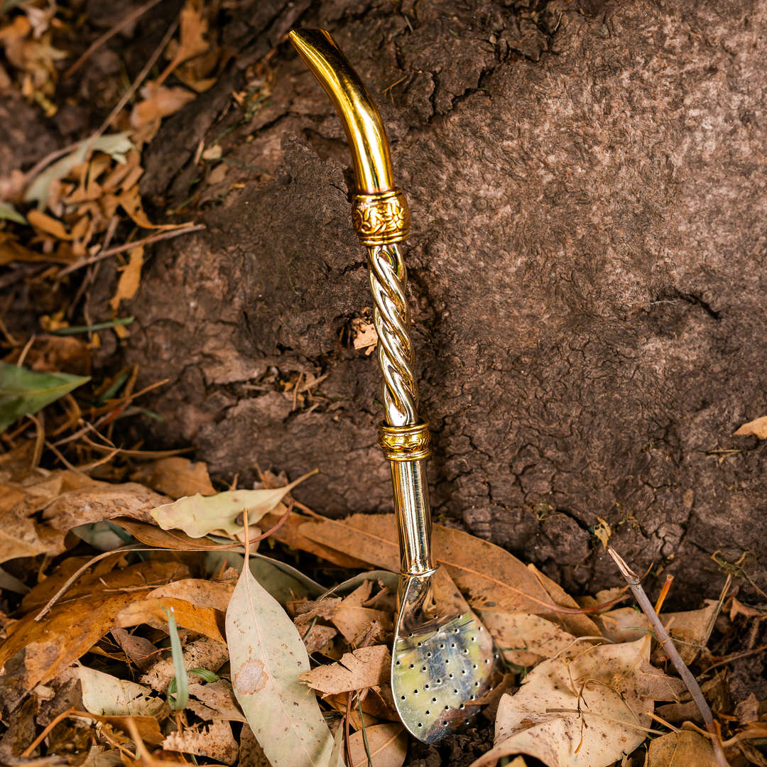 Combo Premium Mate Imperial (Calabaza) con Base + Bombillón de Alpaca XL