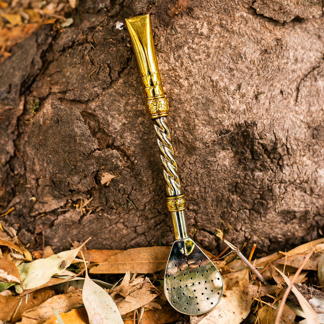 Combo Premium Mate Imperial (Calabaza) con Base + Bombillón de Alpaca XL