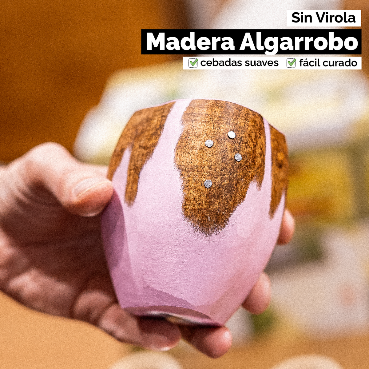 Mate Ranchero Cruz (Madera) - Pink