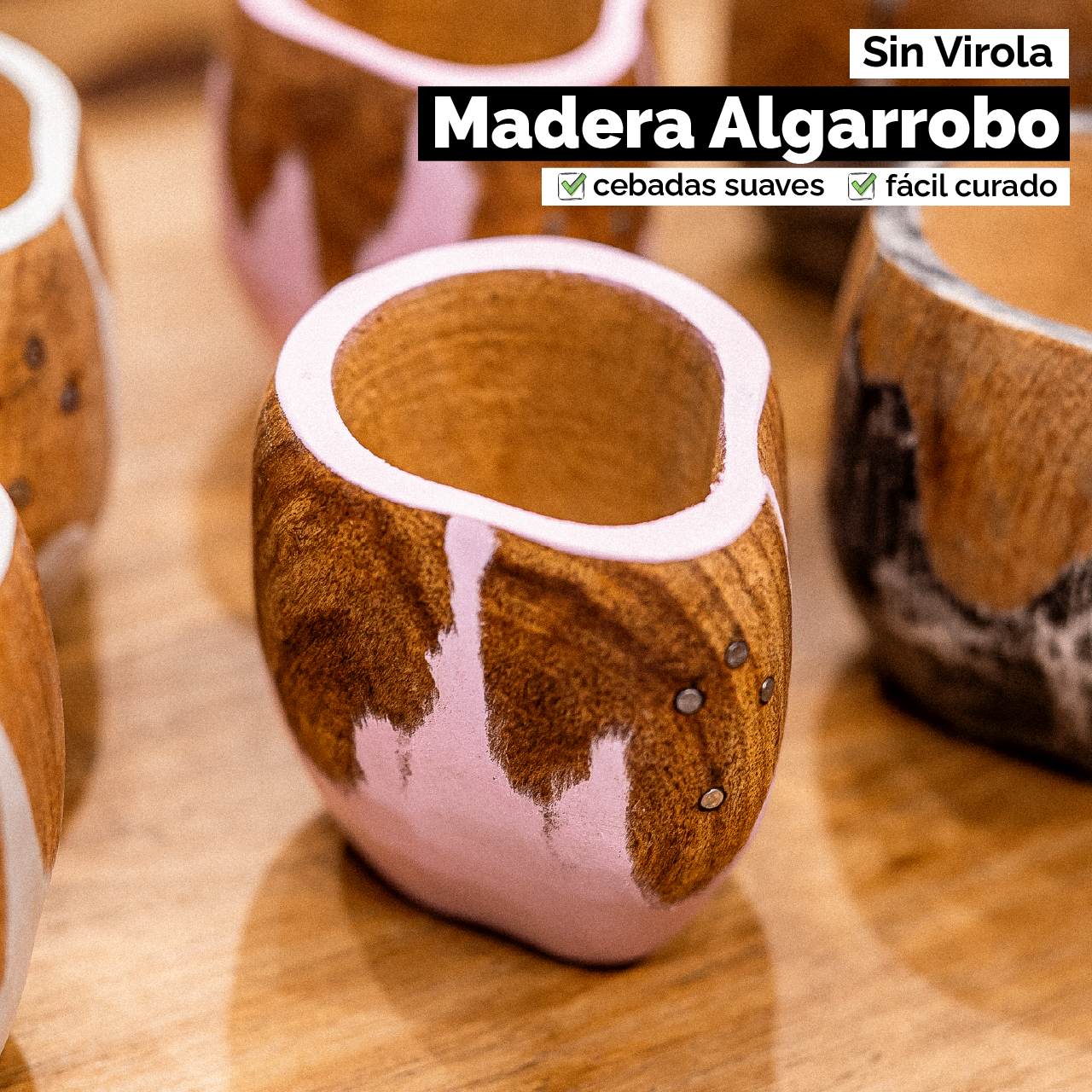 Mate Ranchero Cruz (Madera) - Pink
