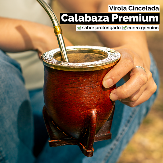 Mate Camionero (Calabaza) - Virola Alpaca Cincelada